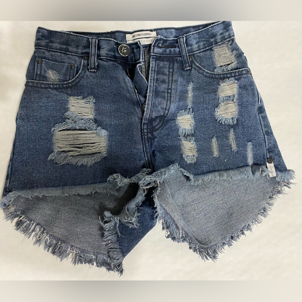 One Teaspoon Blue Denim Shorts